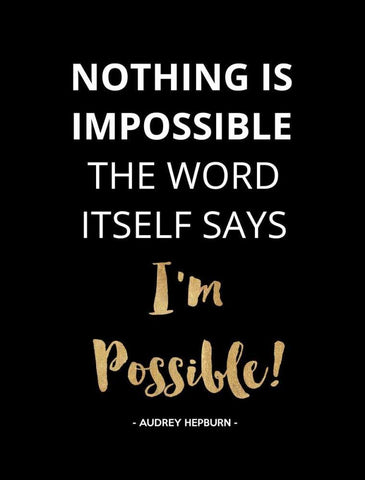 Nothing Is Impossible, Gold Black Ornate Wood Framed Art Print with Double Matting by Z Studio
