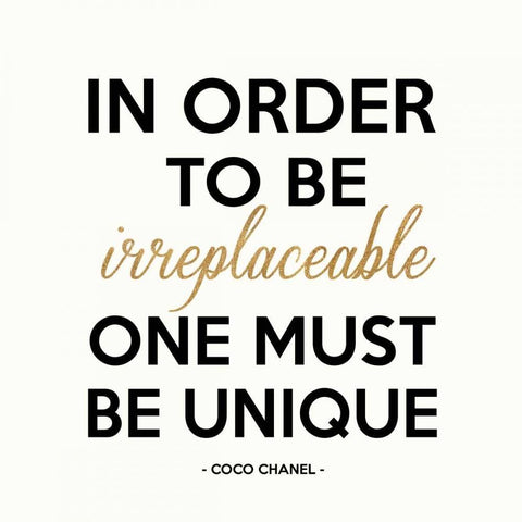 Be Unique, Gold Black Ornate Wood Framed Art Print with Double Matting by Z Studio