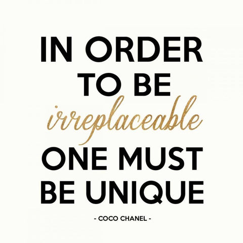 Be Unique, Gold Black Modern Wood Framed Art Print by Z Studio