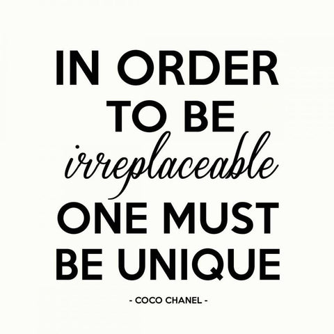 One Must Be Unique White Modern Wood Framed Art Print with Double Matting by Z Studio