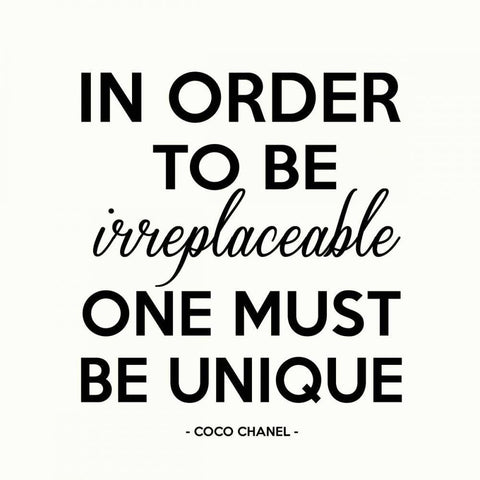 One Must Be Unique Black Modern Wood Framed Art Print by Z Studio