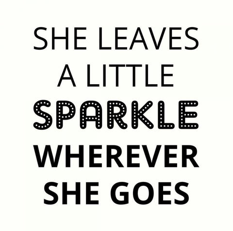 She Leaves A Little Sparkle White Modern Wood Framed Art Print with Double Matting by Z Studio