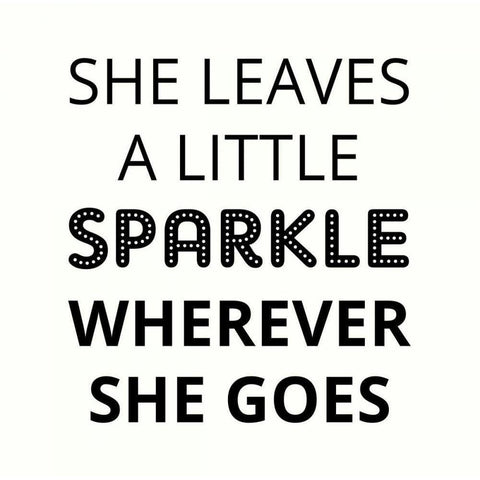 She Leaves A Little Sparkle Black Modern Wood Framed Art Print by Z Studio