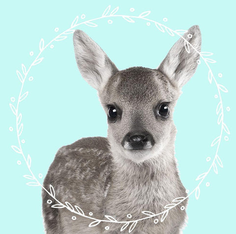 Fawn Dreams White Modern Wood Framed Art Print with Double Matting by Z Studio