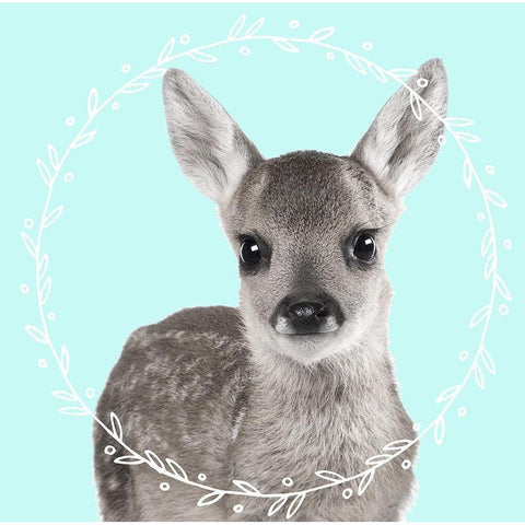 Fawn Dreams Black Modern Wood Framed Art Print with Double Matting by Z Studio