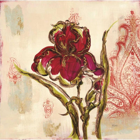 Iris Paisley 2 Gold Ornate Wood Framed Art Print with Double Matting by Dos Santos, Bella