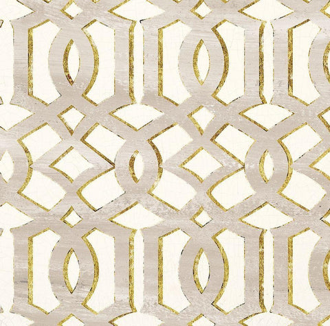 GILDED AESTHETIC LATTICE Black Ornate Wood Framed Art Print with Double Matting by Dos Santos, Bella