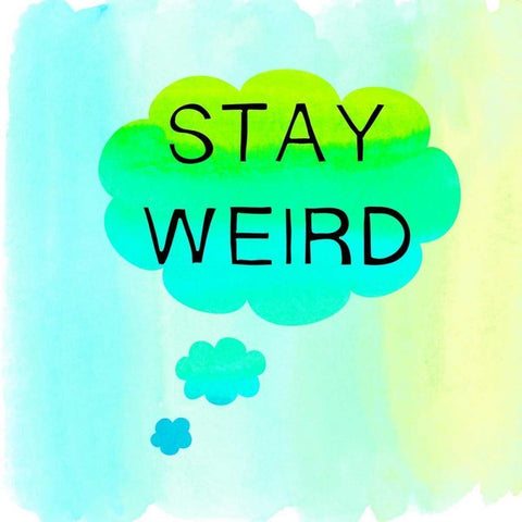 Stay Weird Gold Ornate Wood Framed Art Print with Double Matting by Dos Santos, Bella