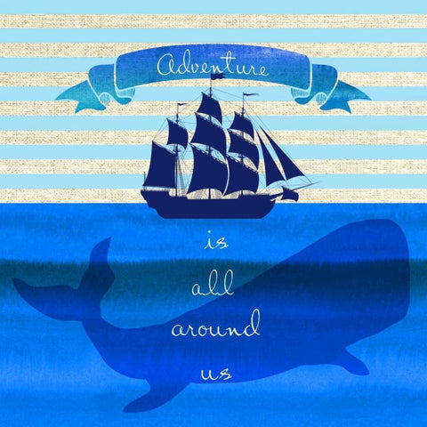 Adventure is All Around Us Black Modern Wood Framed Art Print with Double Matting by Dos Santos, Bella