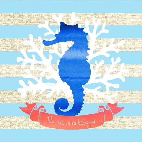 The Sea is Calling White Modern Wood Framed Art Print with Double Matting by Dos Santos, Bella