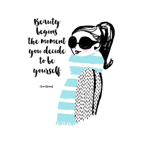 Decide To Be Yourself Black Modern Wood Framed Art Print by Dos Santos, Bella