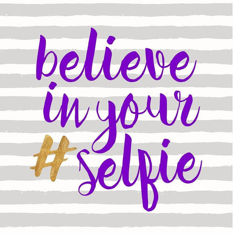 Believe Stripes Black Modern Wood Framed Art Print by Dos Santos, Bella