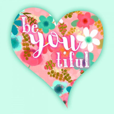 Be You Tiful Gold Ornate Wood Framed Art Print with Double Matting by Dos Santos, Bella