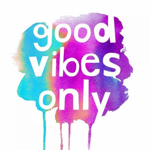 Good Vibes Only Black Modern Wood Framed Art Print with Double Matting by Dos Santos, Bella