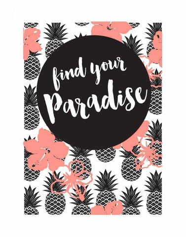 Find Your Paradise Black Ornate Wood Framed Art Print with Double Matting by Dos Santos, Bella
