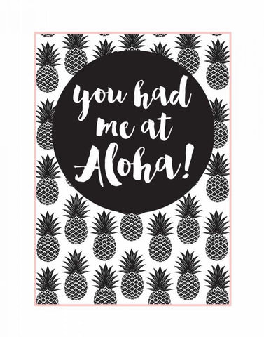 You Had Me At Aloha Black Ornate Wood Framed Art Print with Double Matting by Dos Santos, Bella