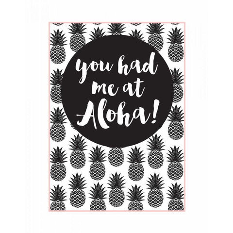 You Had Me At Aloha Black Modern Wood Framed Art Print by Dos Santos, Bella