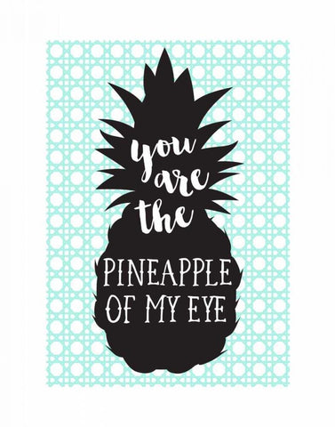 Pineapple of My Eye Aqua Black Ornate Wood Framed Art Print with Double Matting by Dos Santos, Bella