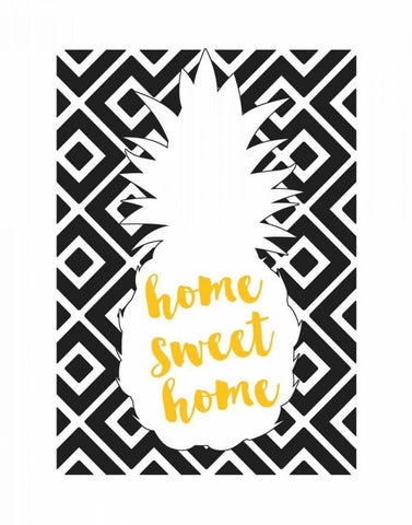 Home Sweet Home Black Ornate Wood Framed Art Print with Double Matting by Dos Santos, Bella