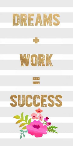 Dream + Work White Modern Wood Framed Art Print with Double Matting by Dos Santos, Bella