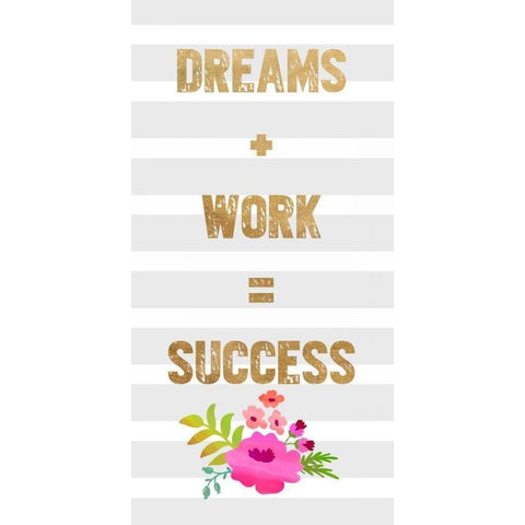 Dream + Work Gold Ornate Wood Framed Art Print with Double Matting by Dos Santos, Bella