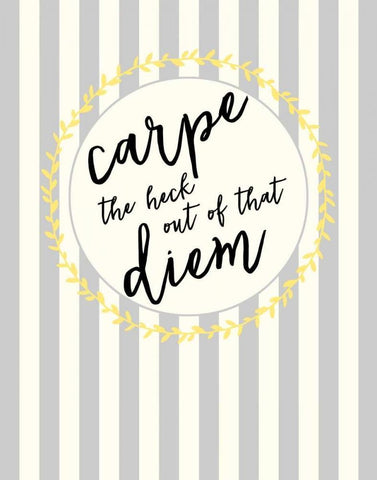 Carpe Diem White Modern Wood Framed Art Print with Double Matting by Dos Santos, Bella