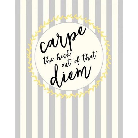 Carpe Diem Black Modern Wood Framed Art Print with Double Matting by Dos Santos, Bella
