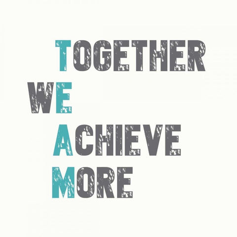 Together We Achieve More Black Ornate Wood Framed Art Print with Double Matting by Dos Santos, Bella