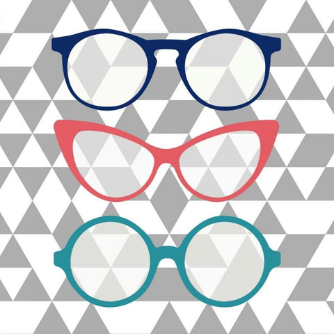 Fashion Glasses Black Ornate Wood Framed Art Print with Double Matting by Dos Santos, Bella