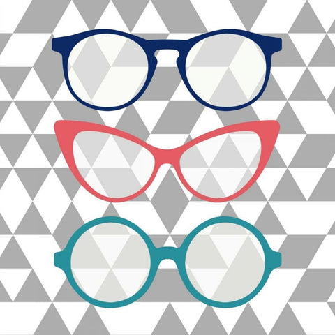 Fashion Glasses White Modern Wood Framed Art Print by Dos Santos, Bella