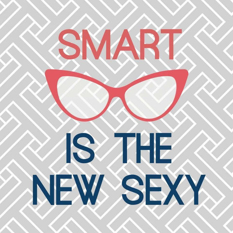 Smart Is The New Sexy White Modern Wood Framed Art Print by Dos Santos, Bella