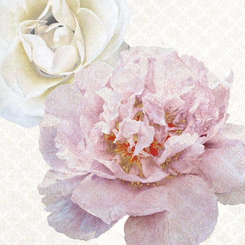 Quiet Florals White Modern Wood Framed Art Print by Dos Santos, Bella