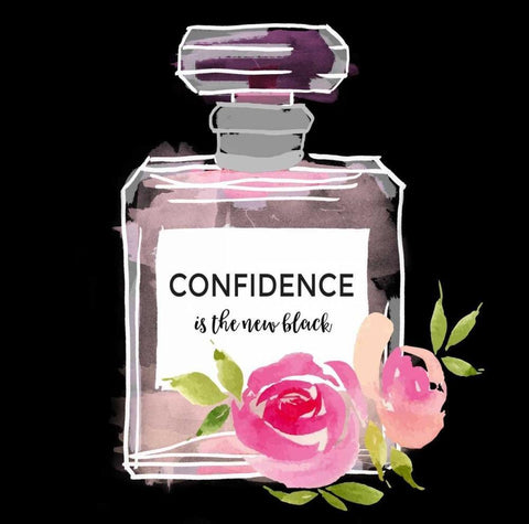 Confidence Is The New Black Black Ornate Wood Framed Art Print with Double Matting by Dos Santos, Bella