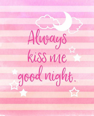 Always Kiss Me Good Night Black Ornate Wood Framed Art Print with Double Matting by Dos Santos, Bella