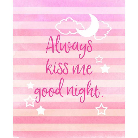 Always Kiss Me Good Night Gold Ornate Wood Framed Art Print with Double Matting by Dos Santos, Bella