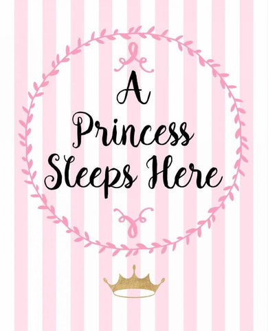 A Princess Sleeps Here White Modern Wood Framed Art Print with Double Matting by Dos Santos, Bella
