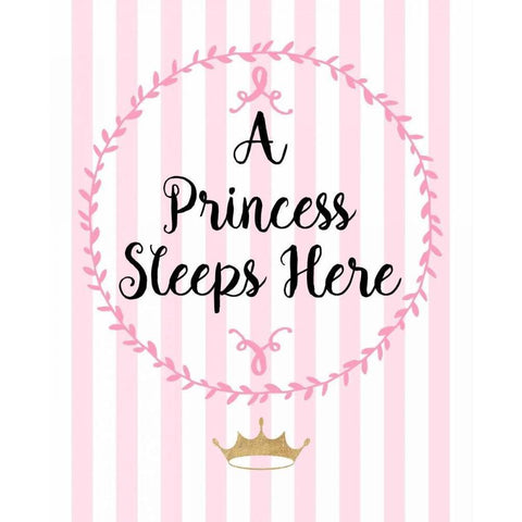 A Princess Sleeps Here White Modern Wood Framed Art Print by Dos Santos, Bella