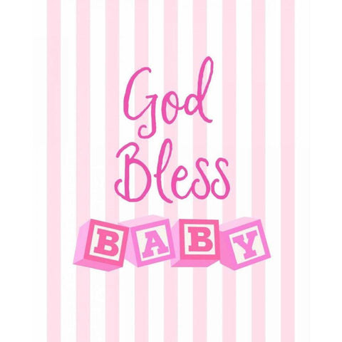 God Bless Baby White Modern Wood Framed Art Print by Dos Santos, Bella