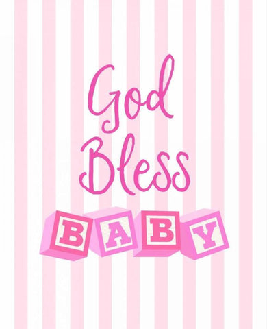 God Bless Baby White Modern Wood Framed Art Print with Double Matting by Dos Santos, Bella