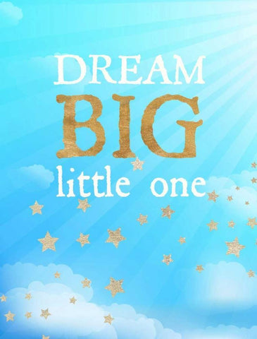 Dream Big Little One White Modern Wood Framed Art Print with Double Matting by Dos Santos, Bella