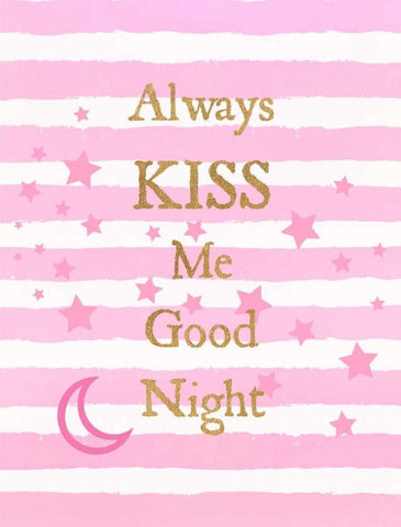 Kiss Me Good Night White Modern Wood Framed Art Print with Double Matting by Dos Santos, Bella