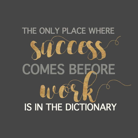 Success Comes Before Work Black Modern Wood Framed Art Print with Double Matting by Dos Santos, Bella