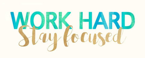 Work Hard White Modern Wood Framed Art Print with Double Matting by Dos Santos, Bella