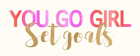 Set Goals White Modern Wood Framed Art Print with Double Matting by Dos Santos, Bella