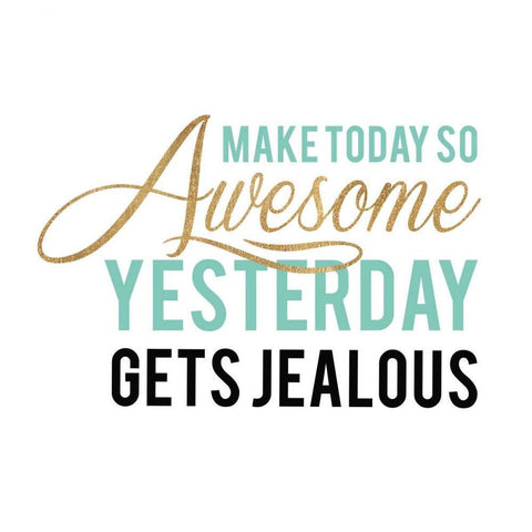 Make Today Awesome Black Modern Wood Framed Art Print with Double Matting by Dos Santos, Bella
