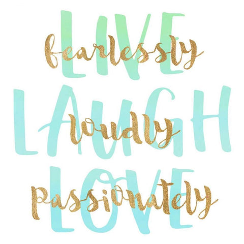 Live, Laugh, Love White Modern Wood Framed Art Print with Double Matting by Dos Santos, Bella