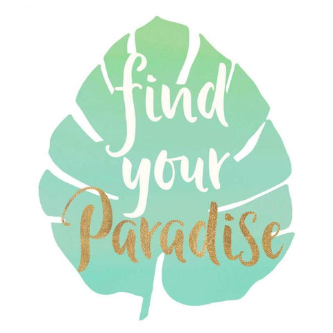 Find Your Paradise Black Modern Wood Framed Art Print with Double Matting by Dos Santos, Bella