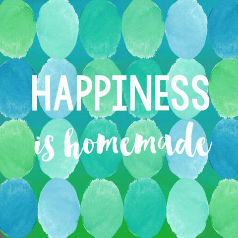 Happiness IS Homemade White Modern Wood Framed Art Print with Double Matting by Dos Santos, Bella
