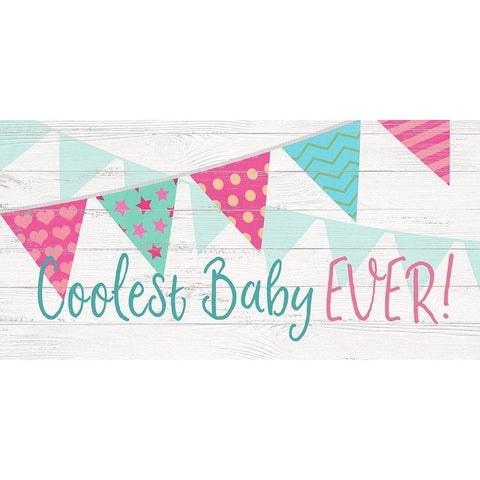 Cooles Baby Ever! White Modern Wood Framed Art Print by Dos Santos, Bella