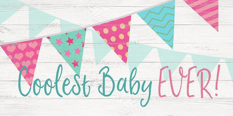 Cooles Baby Ever! White Modern Wood Framed Art Print with Double Matting by Dos Santos, Bella